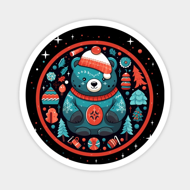 Grizzly Bear in Ornmament , Love Bears Magnet by logiamerch